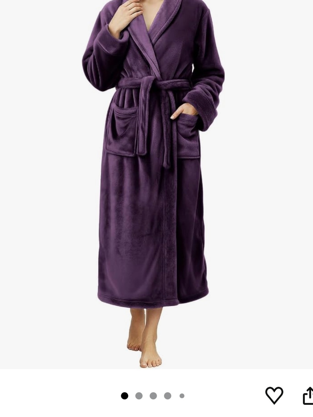 Plush Long Purple Women's Bath Robe - Cozy Wrap with Pockets